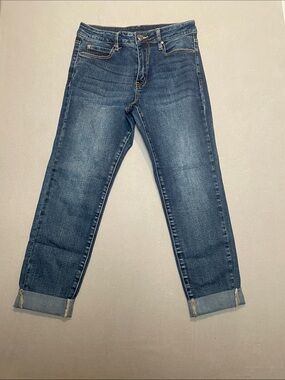 Grace & Lace Women's Dark Blue Girlfriend Jeans